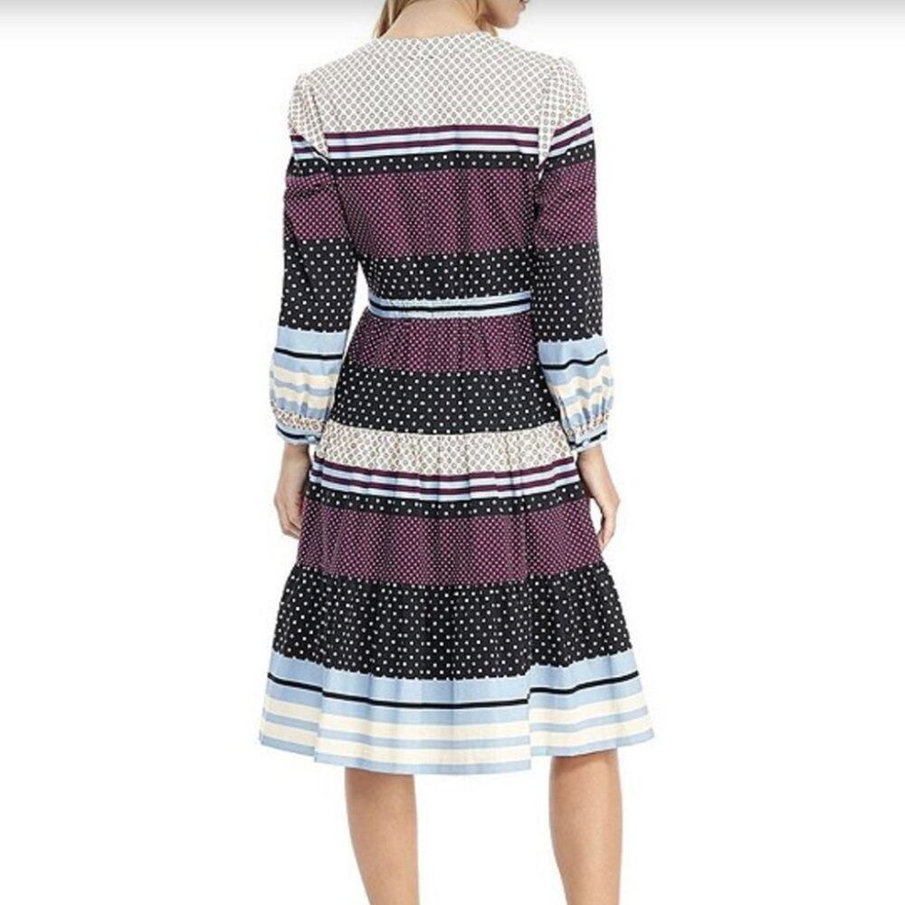 GAL MEETS GLAM 'Dakota' Striped Long Sleeve Dress US 8 NWT - Picture 5 of 8